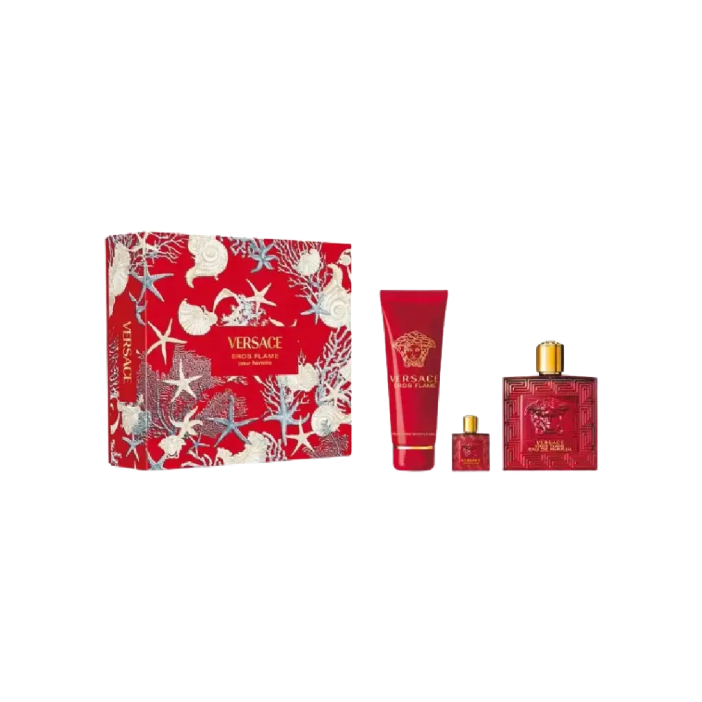 KIT VERSACE EROS FLAME EDP 100ML + GEL + 5ML